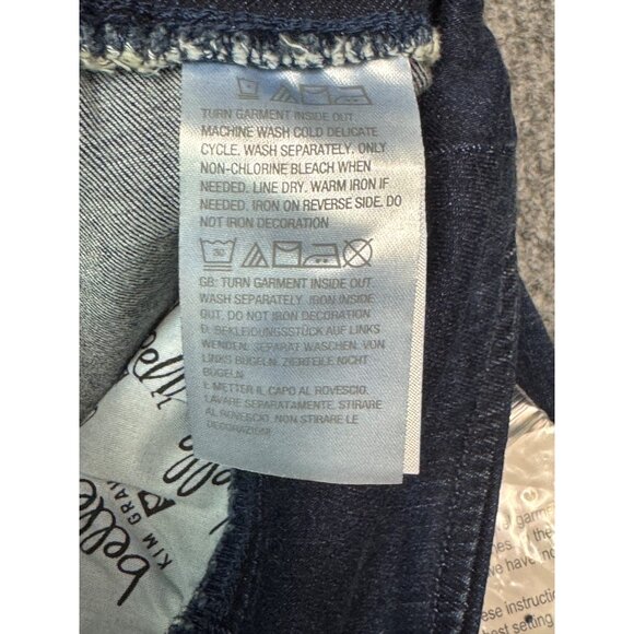 Belle By Kim Gravel  womens 2P Dark Wash Denim Pants With Embellished Cuff - Picture 4 of 13